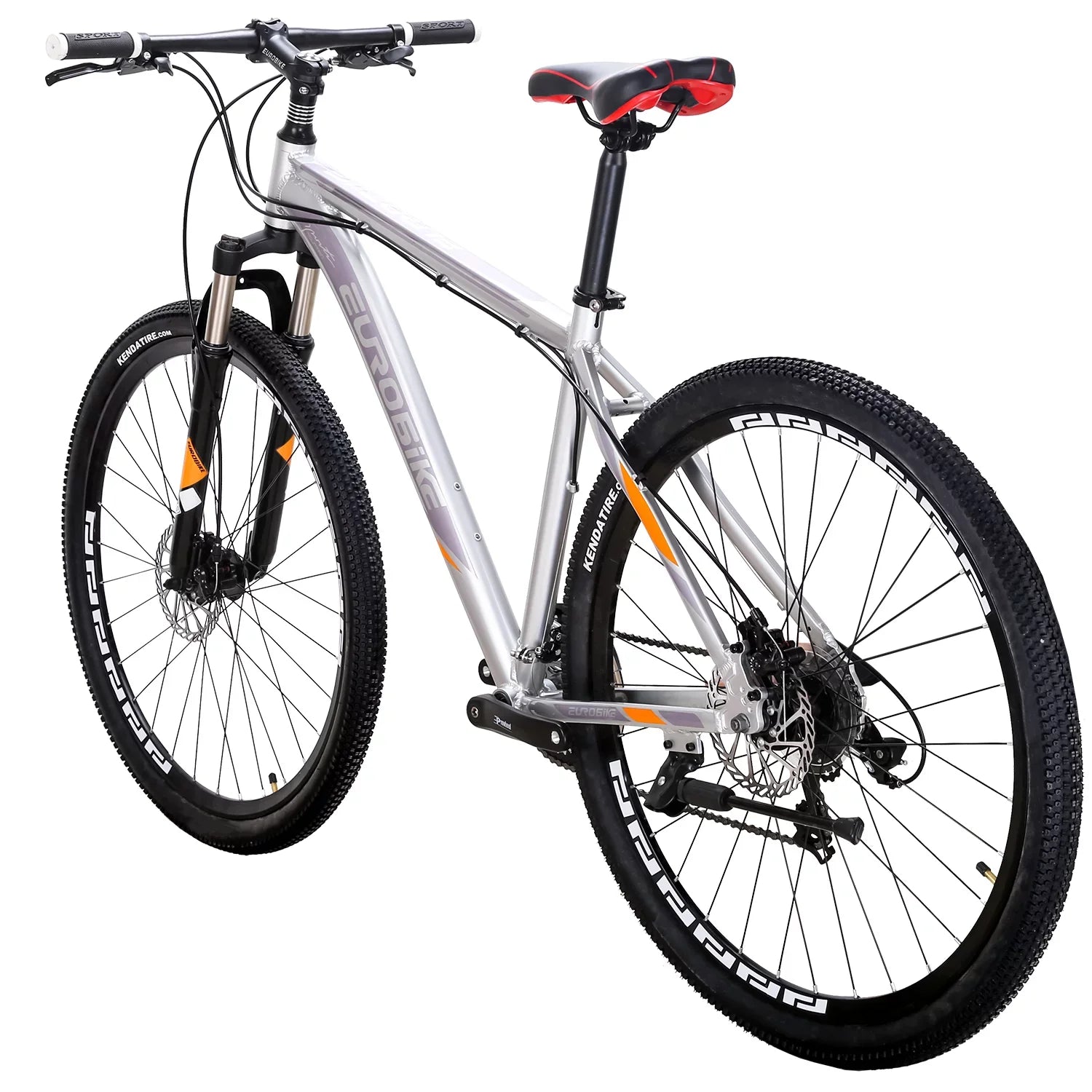 Mountain Bike, Eurobike X9 Mountain Bikes 29 Inches, 29er, 19 inch Aluminum, 21 Speed,Dual Disc Brakes, Mens Bicycle for Adults Multi-Spoke Silver
