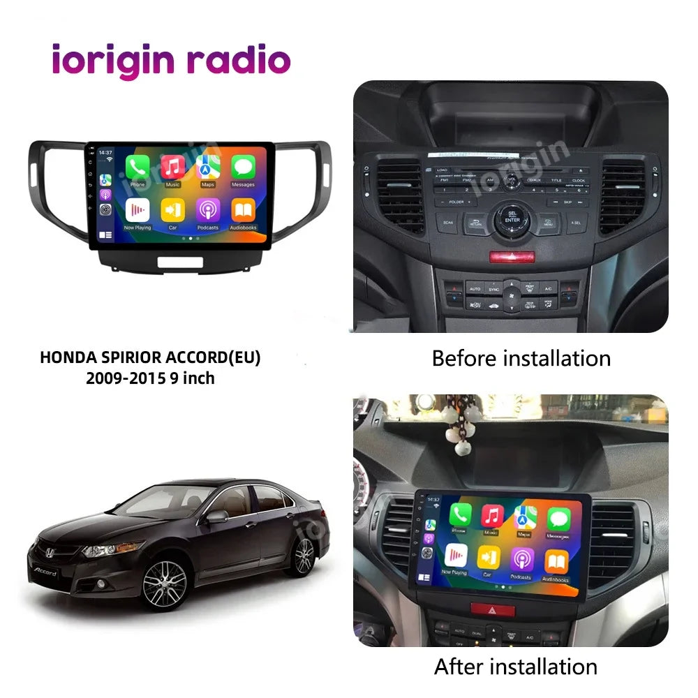Car Stereo Radio Audio | Android 12 Carplay for 2009-2014 Acura Tsx Honda Accord 8 GPS 32G