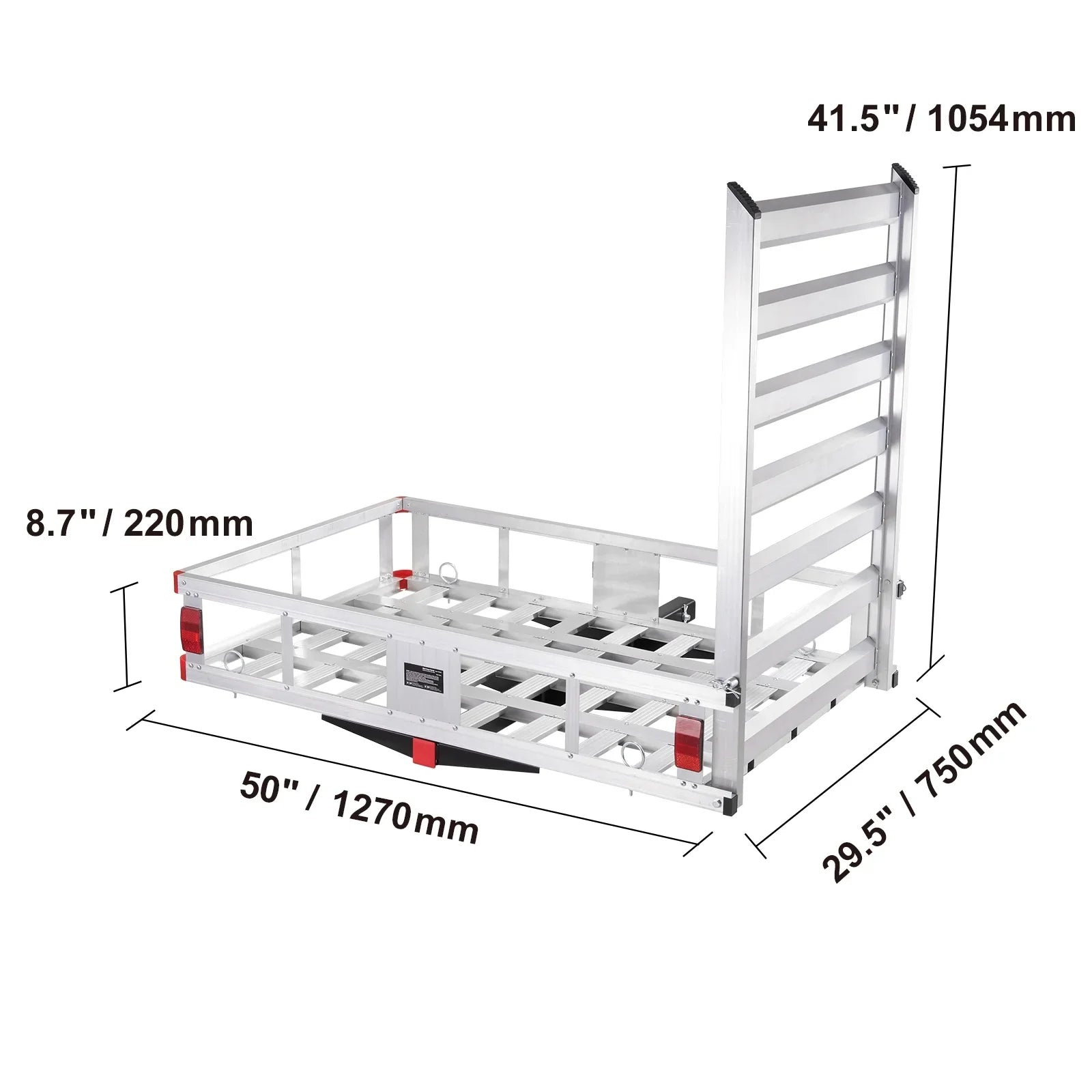SKYSHALO Hitch Mount Cargo Carrier 47x28x6 in 500lb and Folding Ramp Fits 2" Receiver