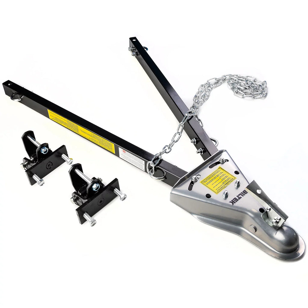 Biltek Adjustable Universal Tow Bar with 2x Safety Chains for 2" Trailer Ball Hitch, 5000 lbs. Towing Capacity