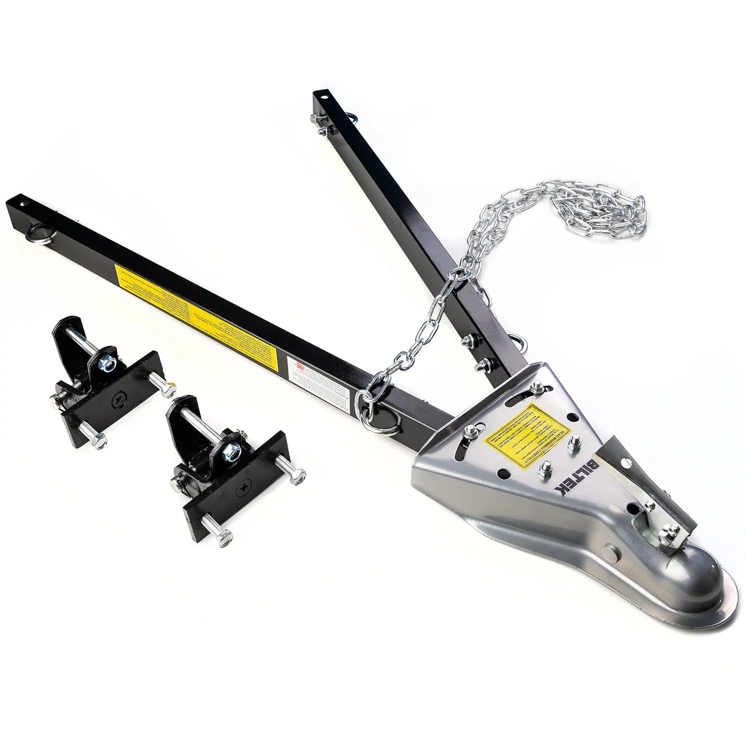 Biltek Adjustable Universal Tow Bar with 2x Safety Chains for 2" Trailer Ball Hitch, 5000 lbs. Towing Capacity