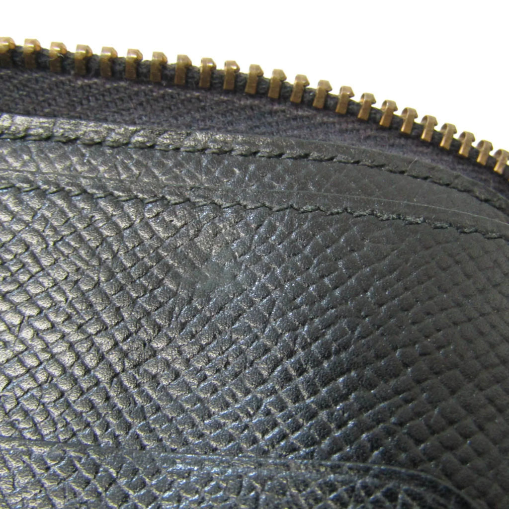 Pre-Owned Hermes Travel Case Men,Women Epsom Leather Long Wallet (bi-fold) Black (Good)