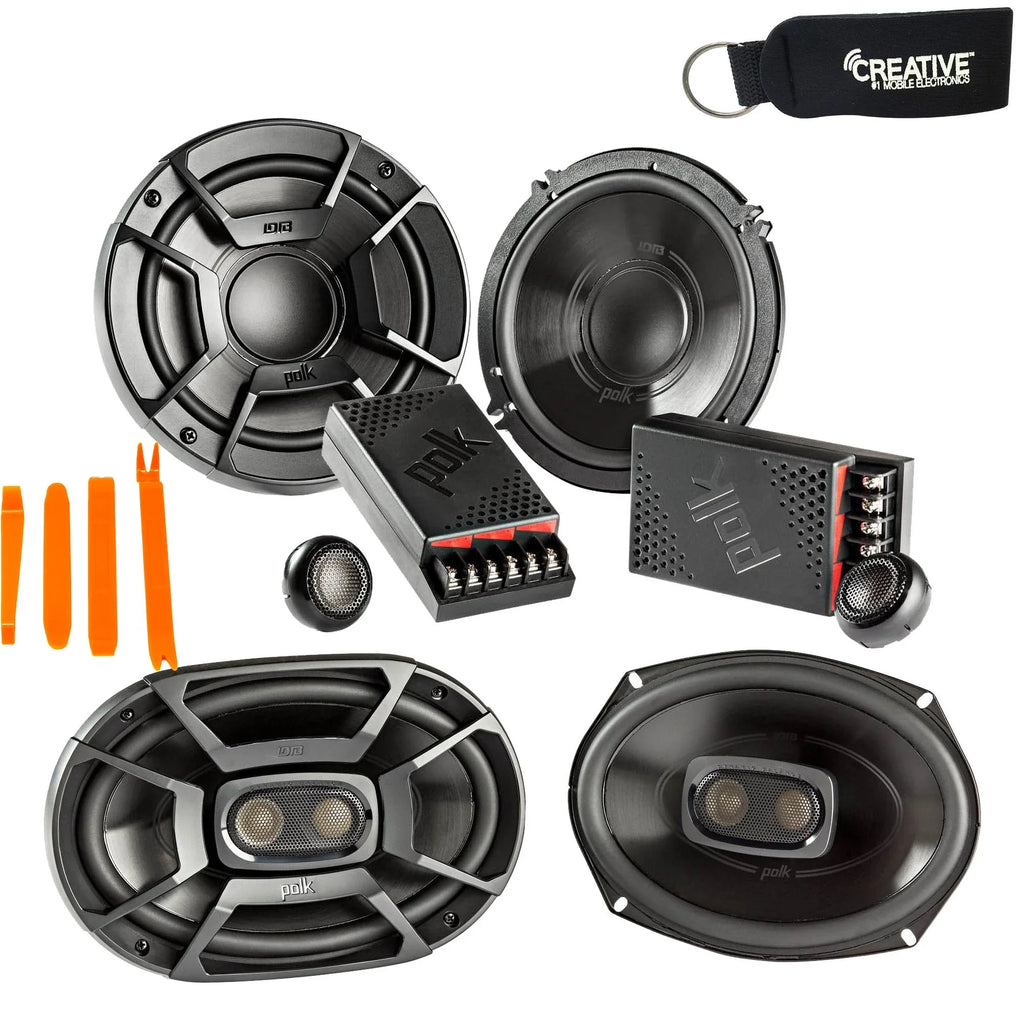 Polk Audio - A Pair Of DB6502 6.5" Components and A Pair Of DB692 6x9" Coax Speakers - Bundle Includes 2 Pair
