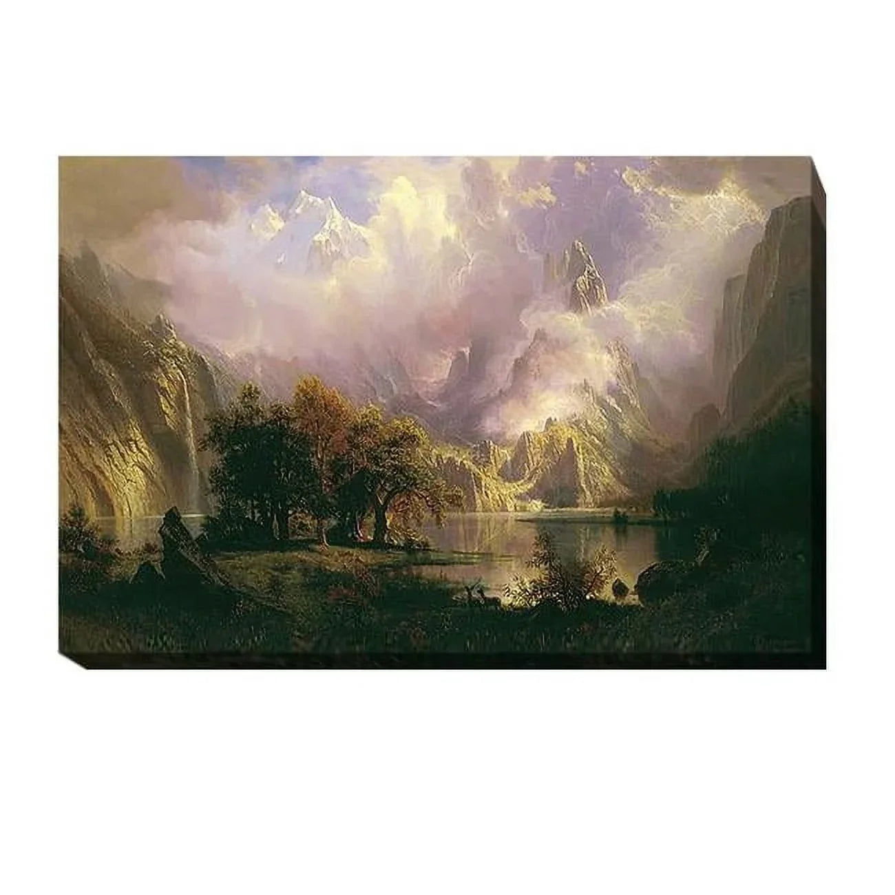 Artistic Home Gallery Rocky Mountain Landscape by Albert Bierstadt Premium Gallery-Wrapped Canvas Giclee