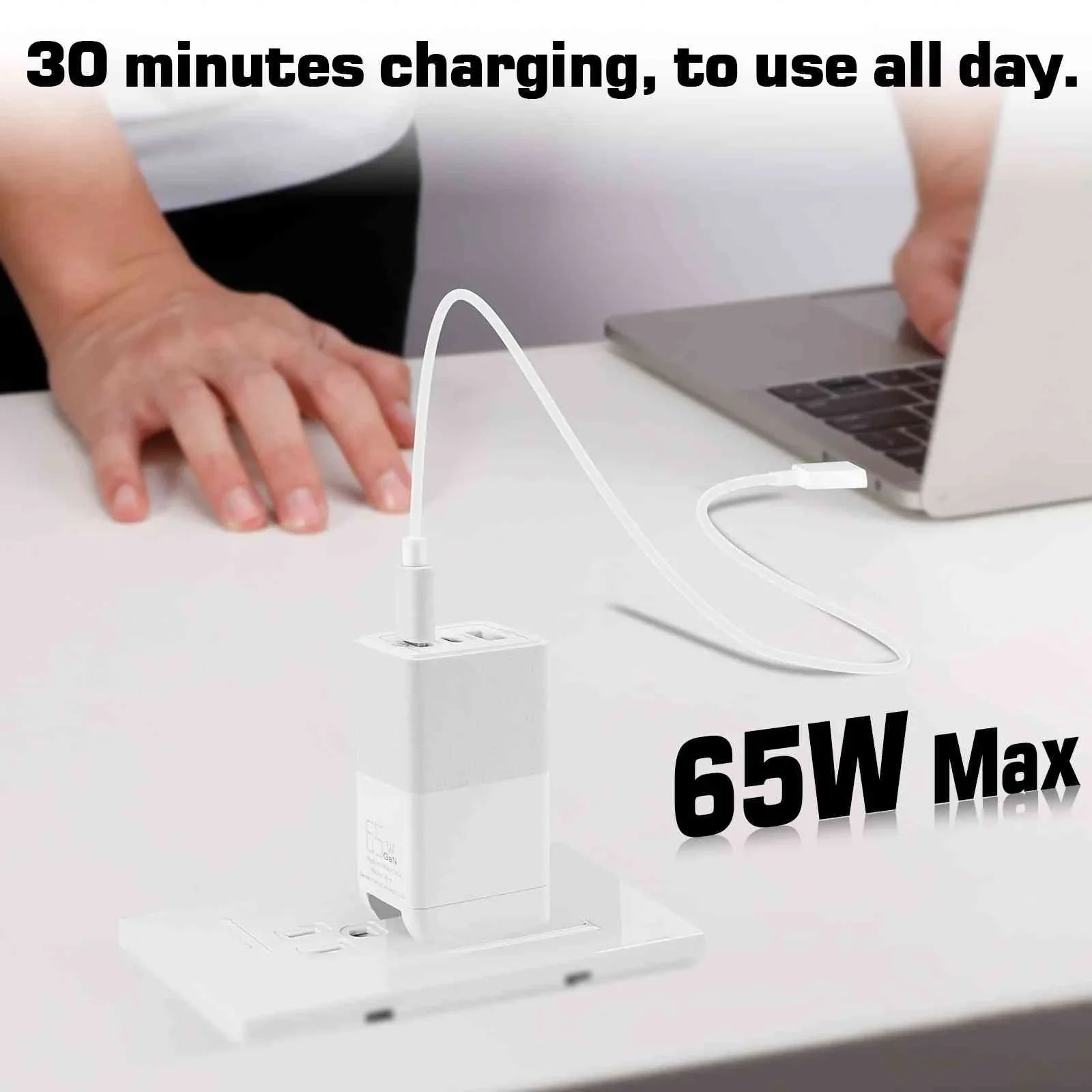 UrbanX 65W Fast Travel Charger with 3 Ports USB & Dual USB-C High-Speed Charging Suitable with Ulefone Power Armor 16 Pro/Armor 15/Power Armor 14 Pro/Power Armor 14/Armor 12 5G, iPhone, Samsung