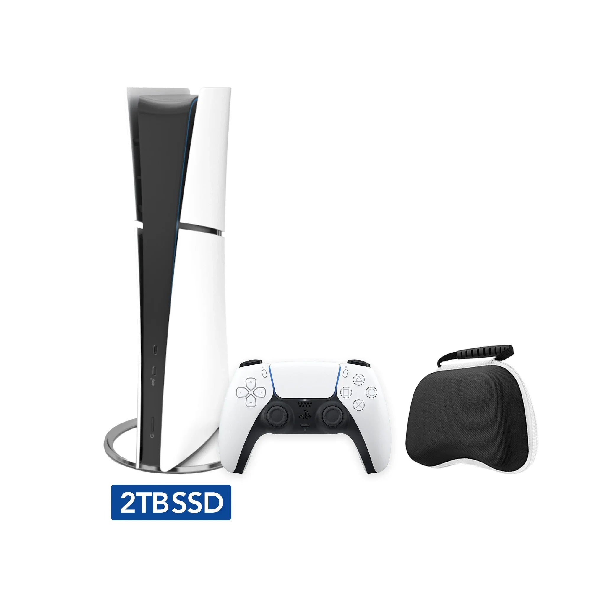 2023 New PlayStation 5 Slim Upgraded 2TB Digital Edition Console, Controller and Mytrix Controller Case - White, Slim PS5 2TB PCIe SSD Gaming Console