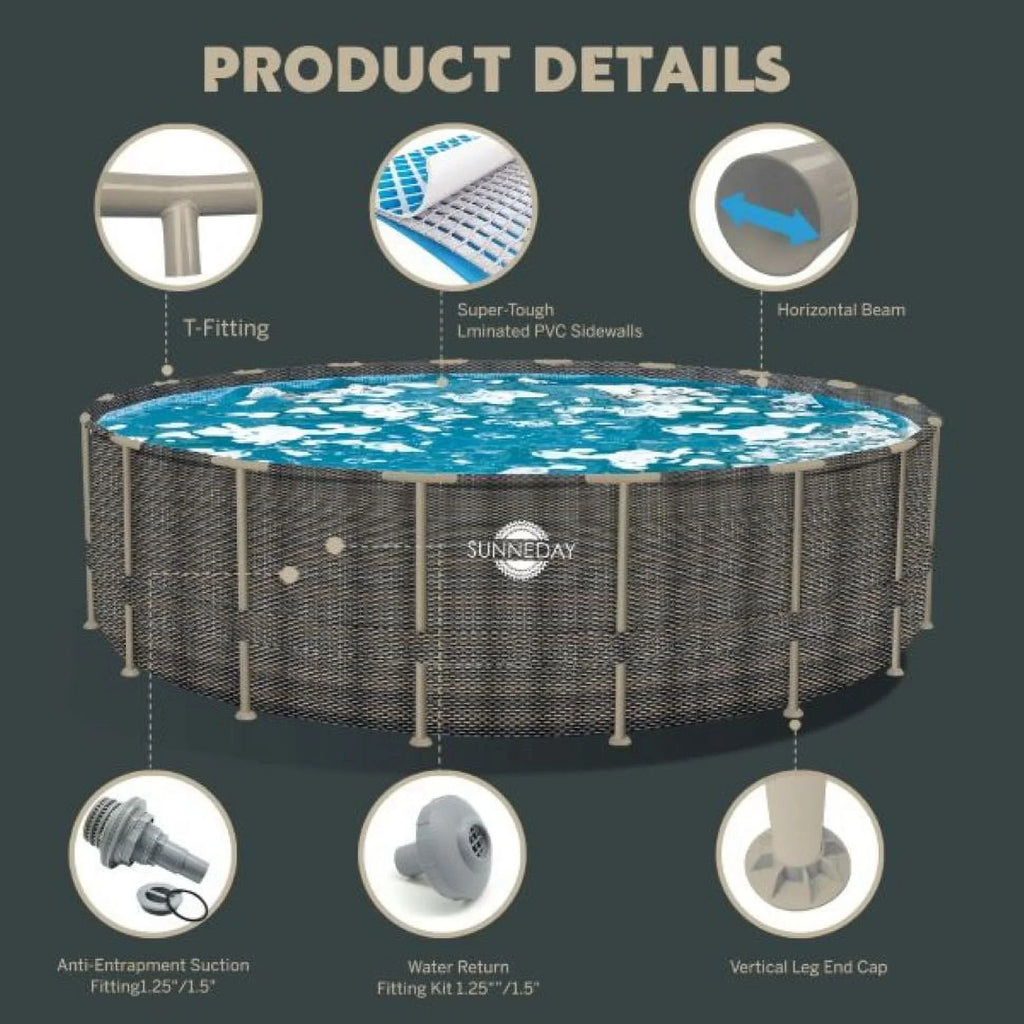 Sunneday Oasis Rattan Soft-sided 18 ft. Round x 52 in.