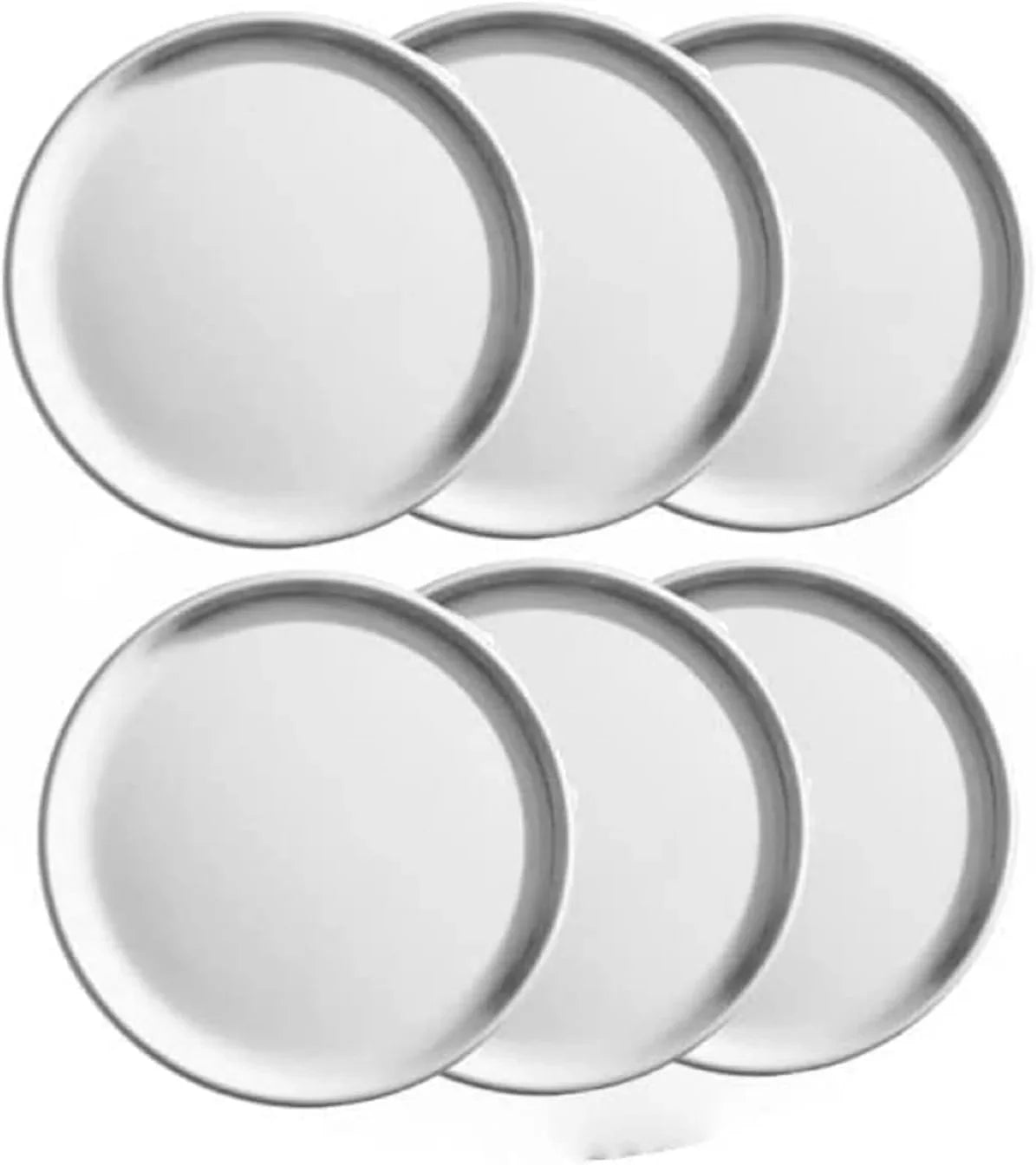 TrueCraftware- Set of 6 Aluminum 12” Pizza Tray Pan Coupe Style - Bakeware Round Pizza Pan Pizza Tray Baking Tray Round Baking Tray for Home Kitchen Pizzeria & Restaurants