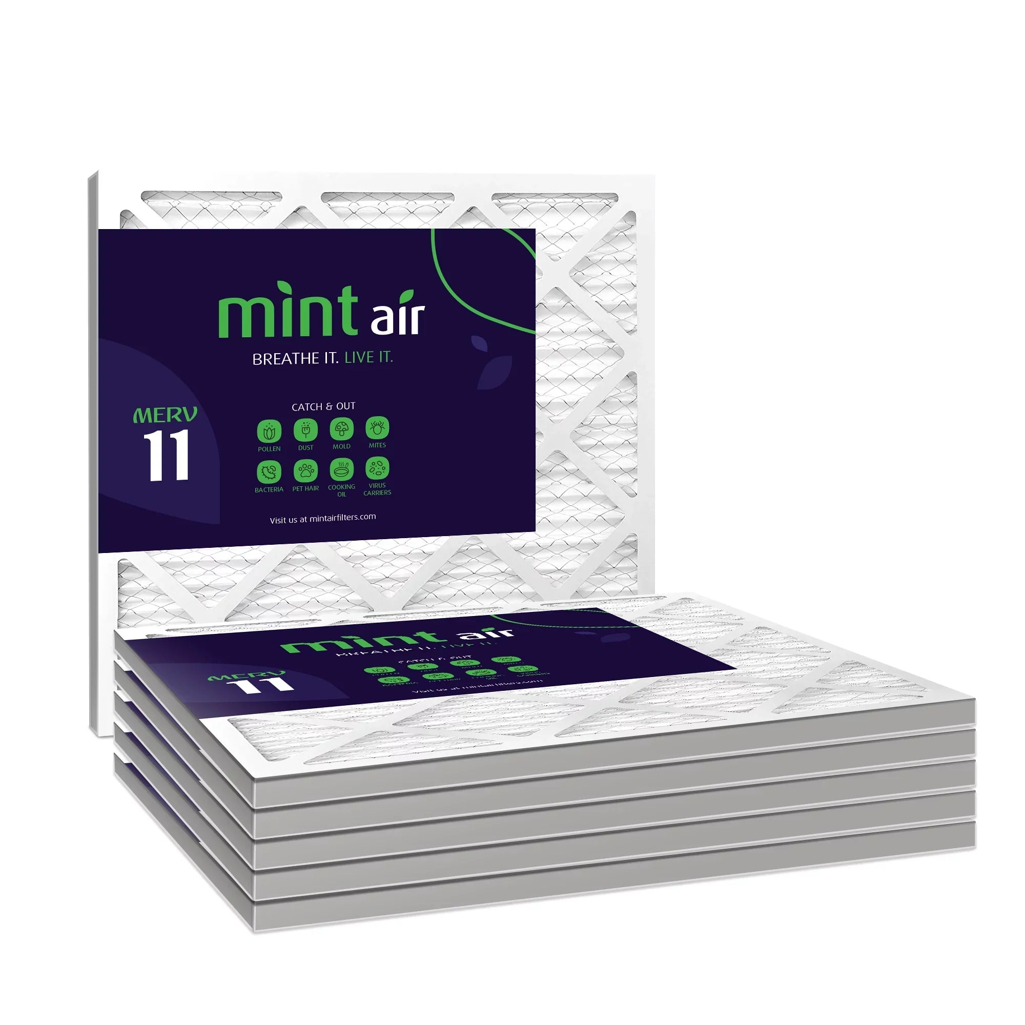 Simply Filters, 20x25x1 Air Filter, MERV 11, MPR 1000, AC Furnace Air Filter, 6-Pack