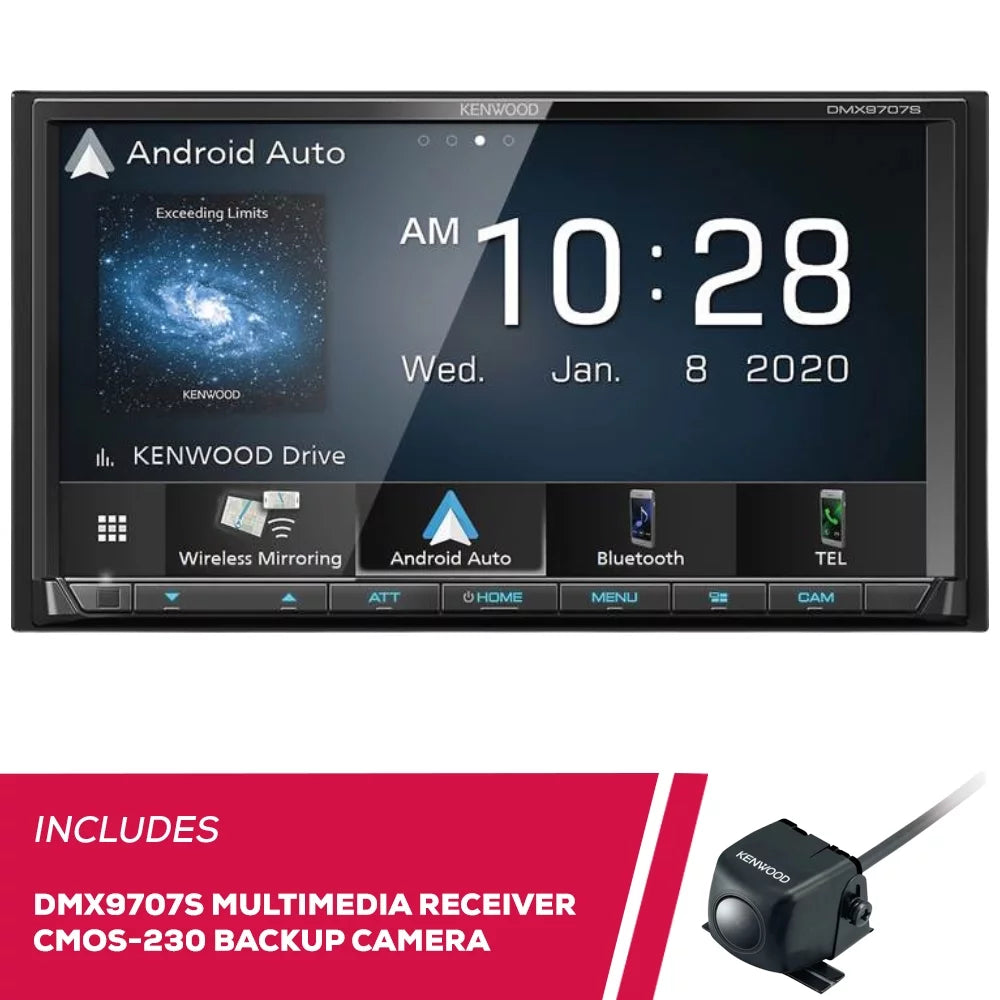 New Kenwood DMX9707S 6.95" Multimedia Receiver and CMOS-230 Universal Backup Camera