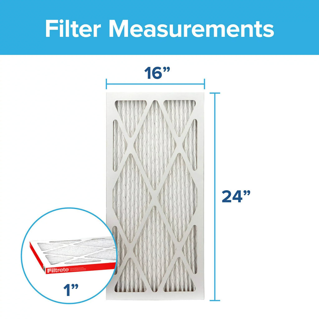 Filtrete 16x24x1, AC Furnace Air Filter, MPR 1000, Micro Allergen Defense, 6-Pack (exact dimensions 15.81 x 23.81 x 0.81)