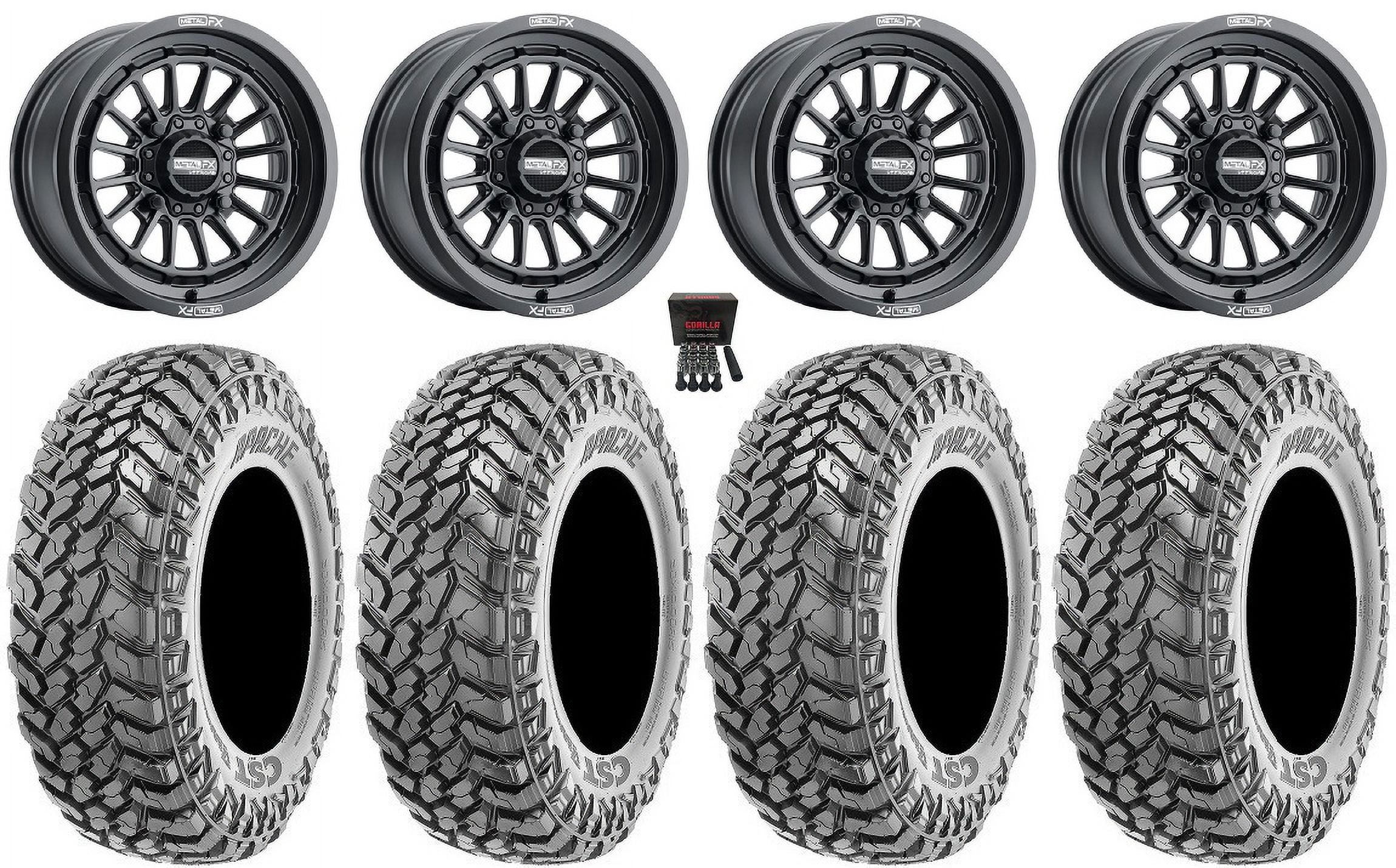MetalFX Delta 15" Wheels Black 30" Apache Tires Polaris RZR XP 1000 / PRO XP / Ranger XP 900/1000