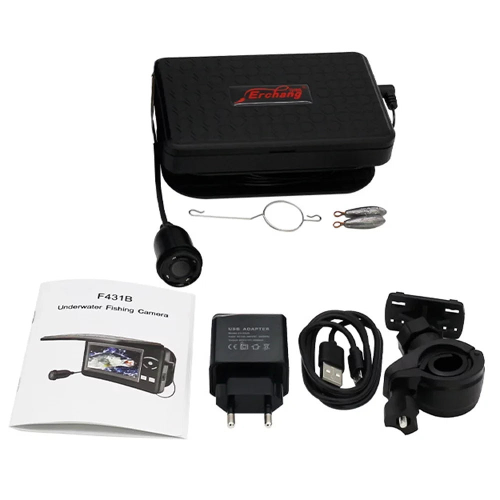 MIXFEER Portable Underwater Fishing Waterproof 720P Fish Finder with 4.3 Inch LCD Display for Ice Lake Sea Craft Fishing