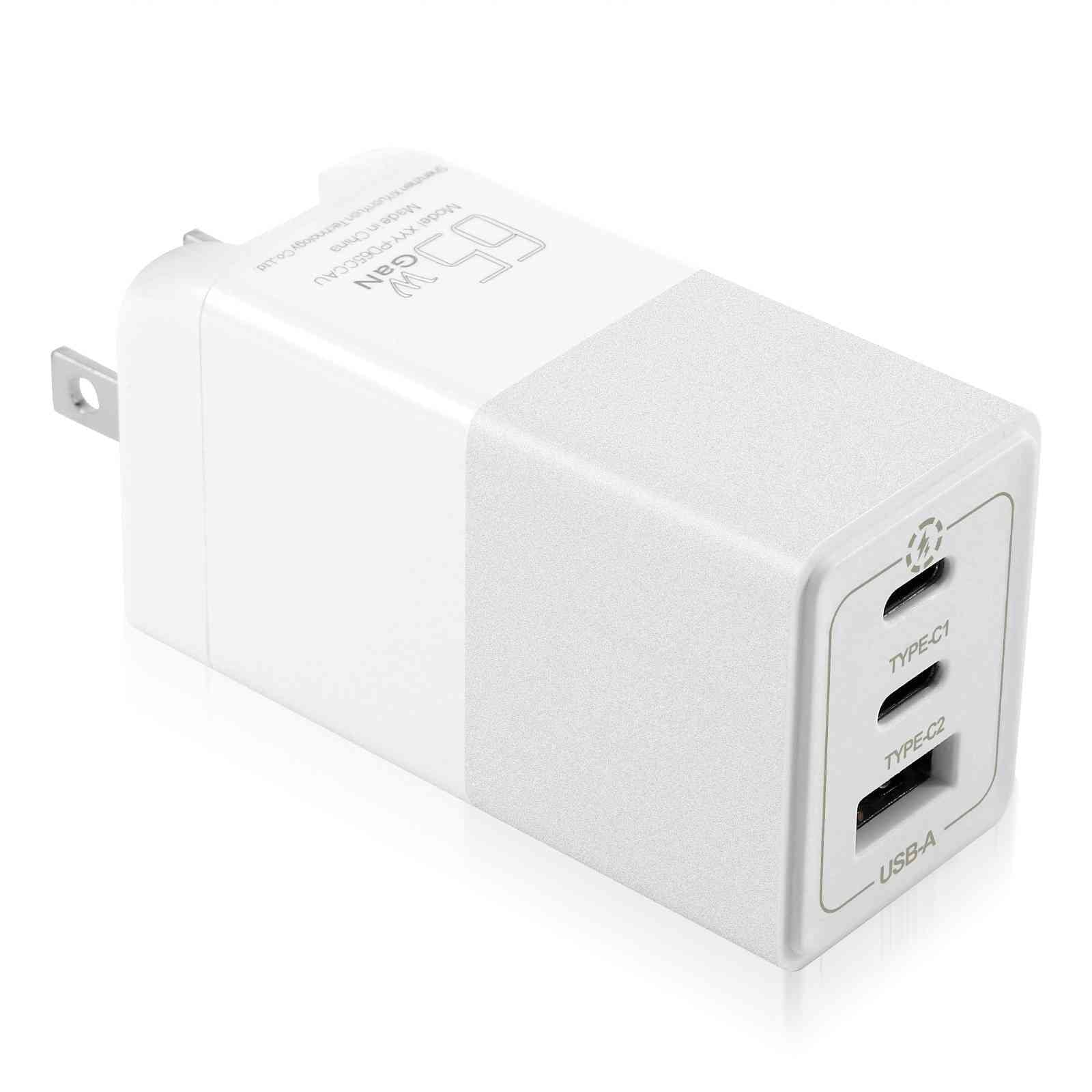 UrbanX 65W Fast Travel Charger with 3 Ports USB & Dual USB-C High-Speed Charging Suitable with Ulefone Power Armor 16 Pro/Armor 15/Power Armor 14 Pro/Power Armor 14/Armor 12 5G, iPhone, Samsung