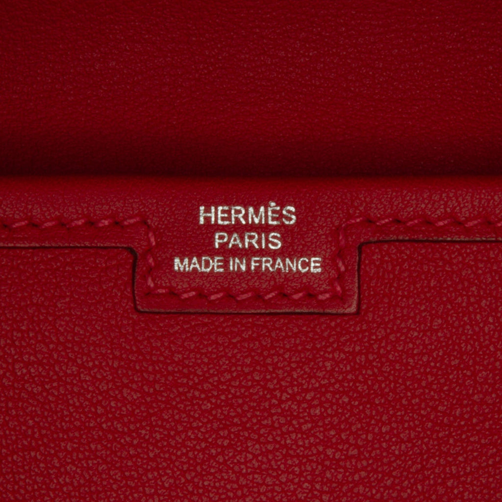 Pre-Owned Authenticated Hermès Swift Jige Duo Wallet Calf Leather Red Long Wallets Unisex (Good)