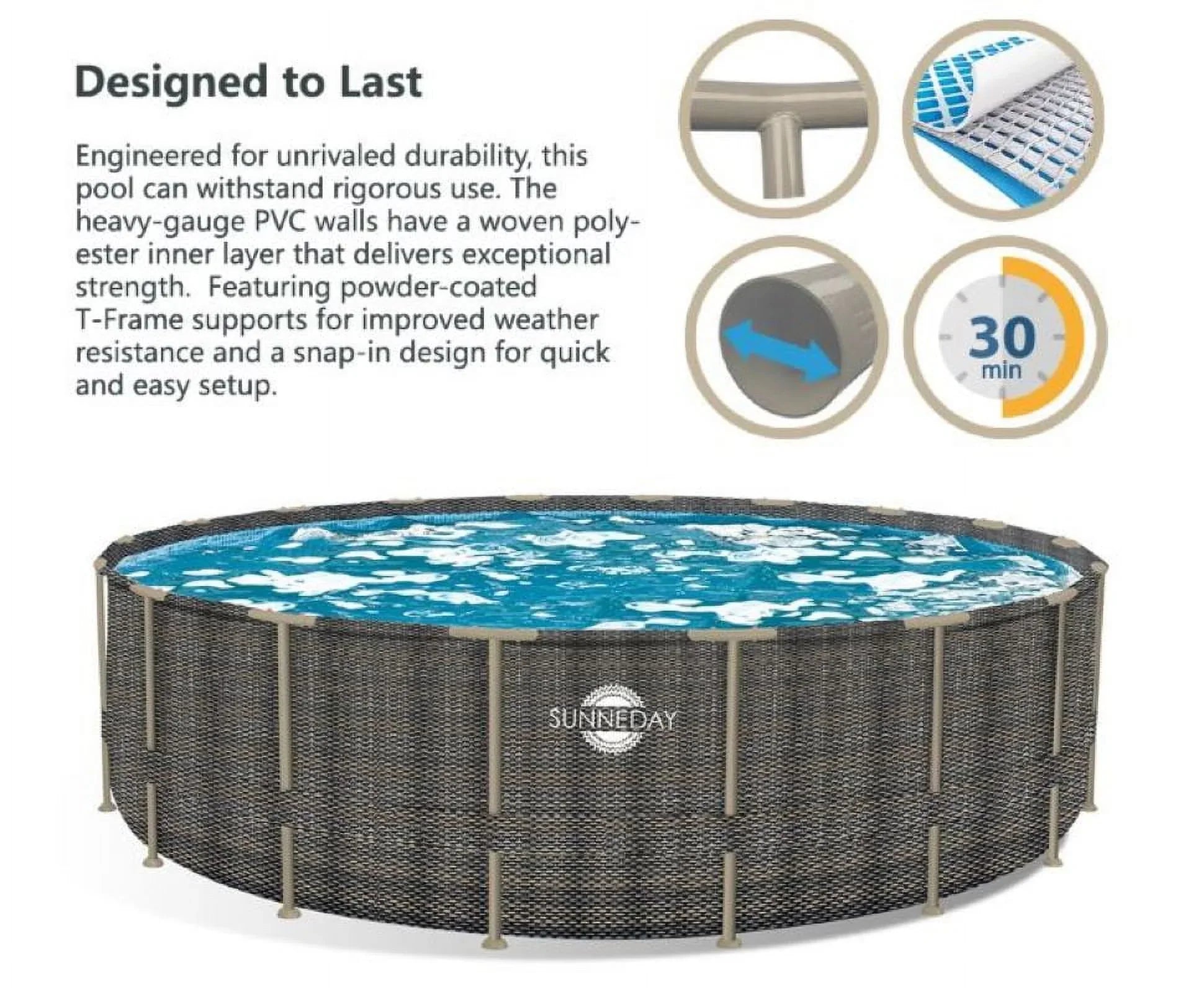 Sunneday Oasis Rattan Soft-sided 18 ft. Round x 52 in.