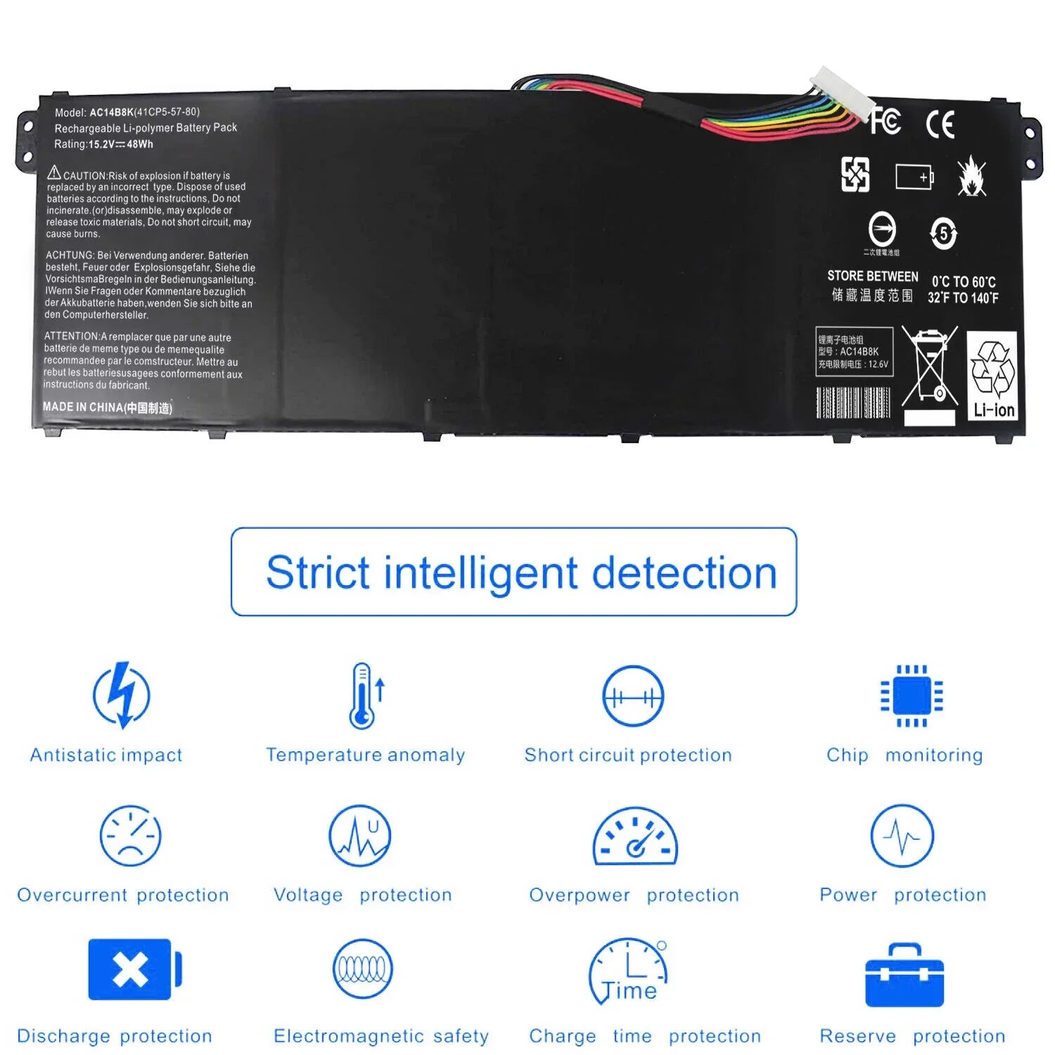 AC14B3K AC14B3K Battery for Acer Chromebook CB3-531 CB5-571 CB3-111 C810 C910