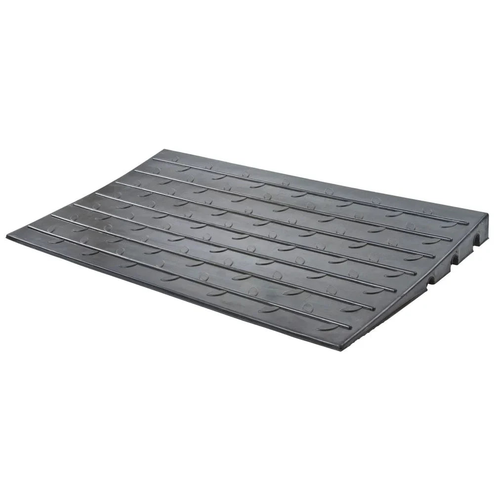 Silver Spring 2.5in High Rubber 3-Channel Threshold Ramp for Wheelchairs, Mobility Scooters, and Power Chairs, with Impervious Surface - DH-UP-8