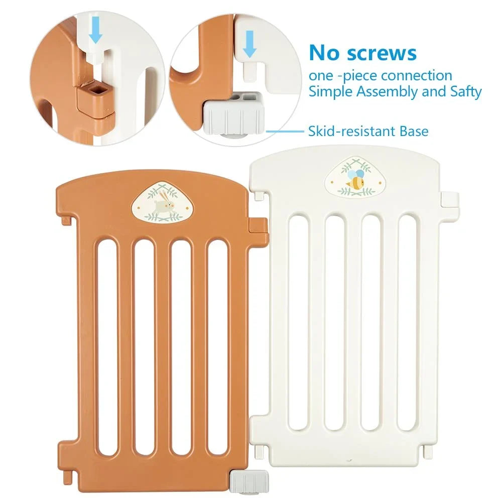 UBesGoo 14 Panel Baby Playpen Safety Fence Play Yard Indoor Outdoor,Yellow