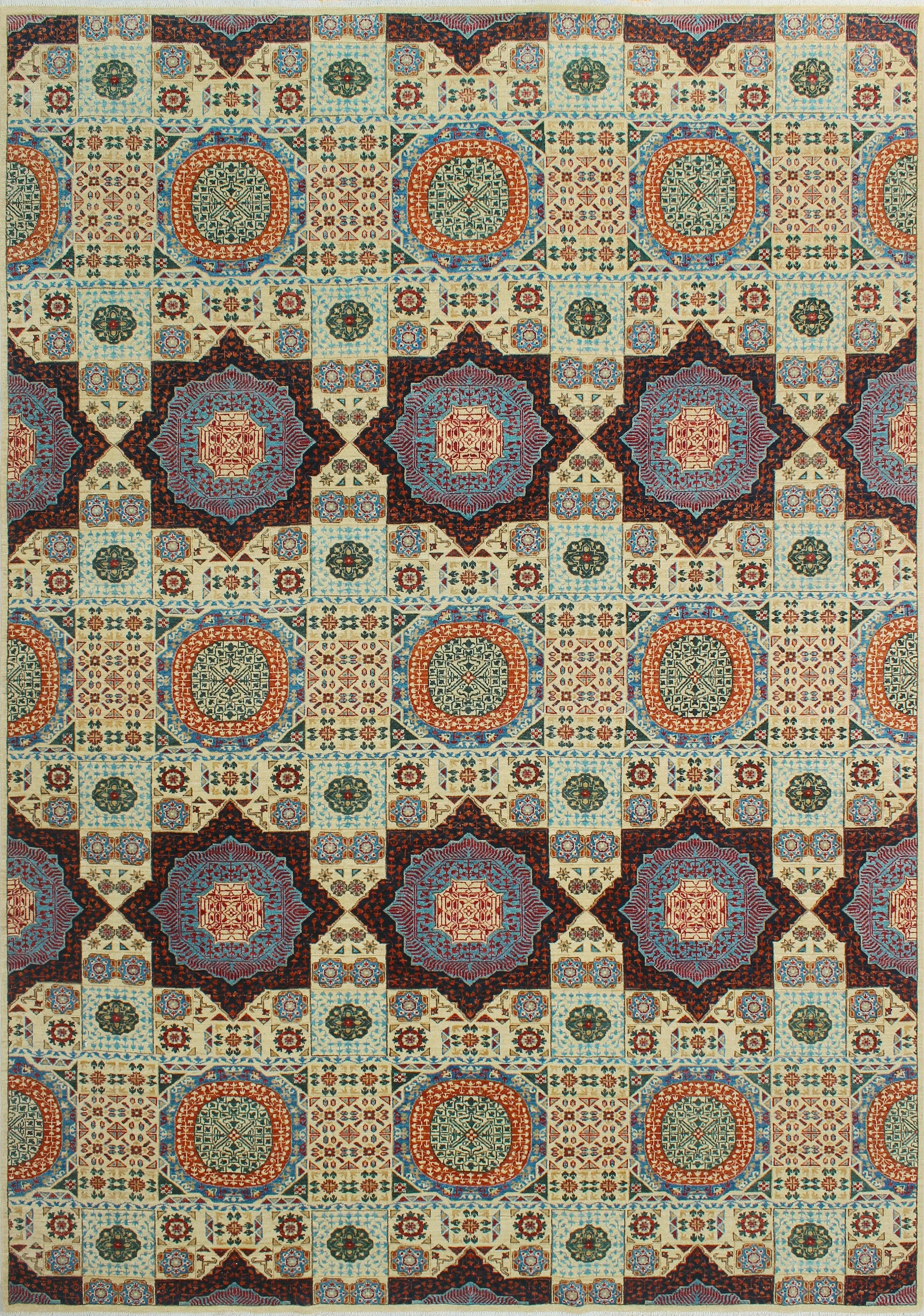 Aria Stephen Ivory/Blue Runner, 9'10" x 13'4"