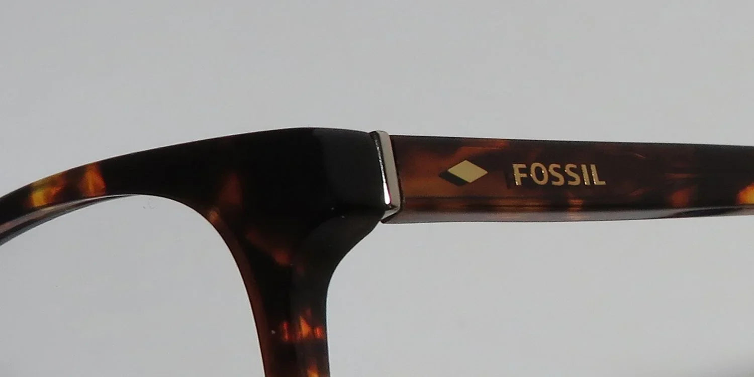 Fossil 7094 Full Rim Rectangular Dark Havana Eyeglasses