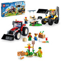LEGO City Big Wheel Gift Set, 2in1 Tractor and Construction Digger Building Toy Sets Plus Farm Garden & Scarecrow Bonus Pack, Outstanding Gift for Boys and Girls Ages 5 and up, 66772
