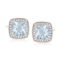 Ross-Simons 2.60 ct. t.w. Aquamarine and .20 ct. t.w. Diamond Earrings in 14kt White Gold, Women's, Adult