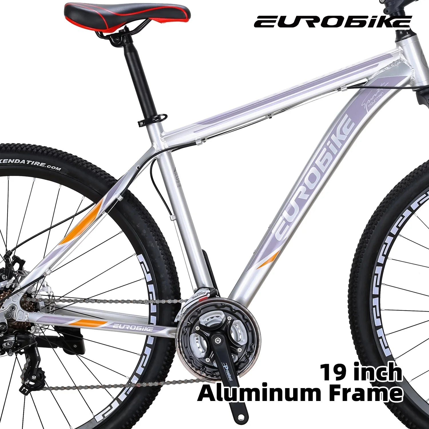 Mountain Bike, Eurobike X9 Mountain Bikes 29 Inches, 29er, 19 inch Aluminum, 21 Speed,Dual Disc Brakes, Mens Bicycle for Adults Multi-Spoke Silver