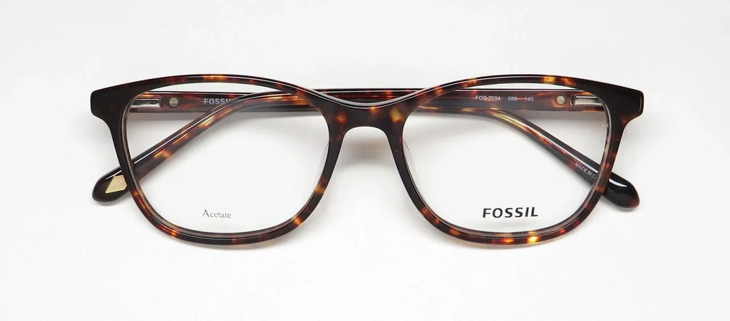 Fossil 7094 Full Rim Rectangular Dark Havana Eyeglasses