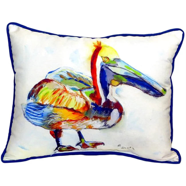 Betsy Drake ZP983A Heathcliff Pelican Indoor & Outdoor Throw Pillow- 20 x 24 in.
