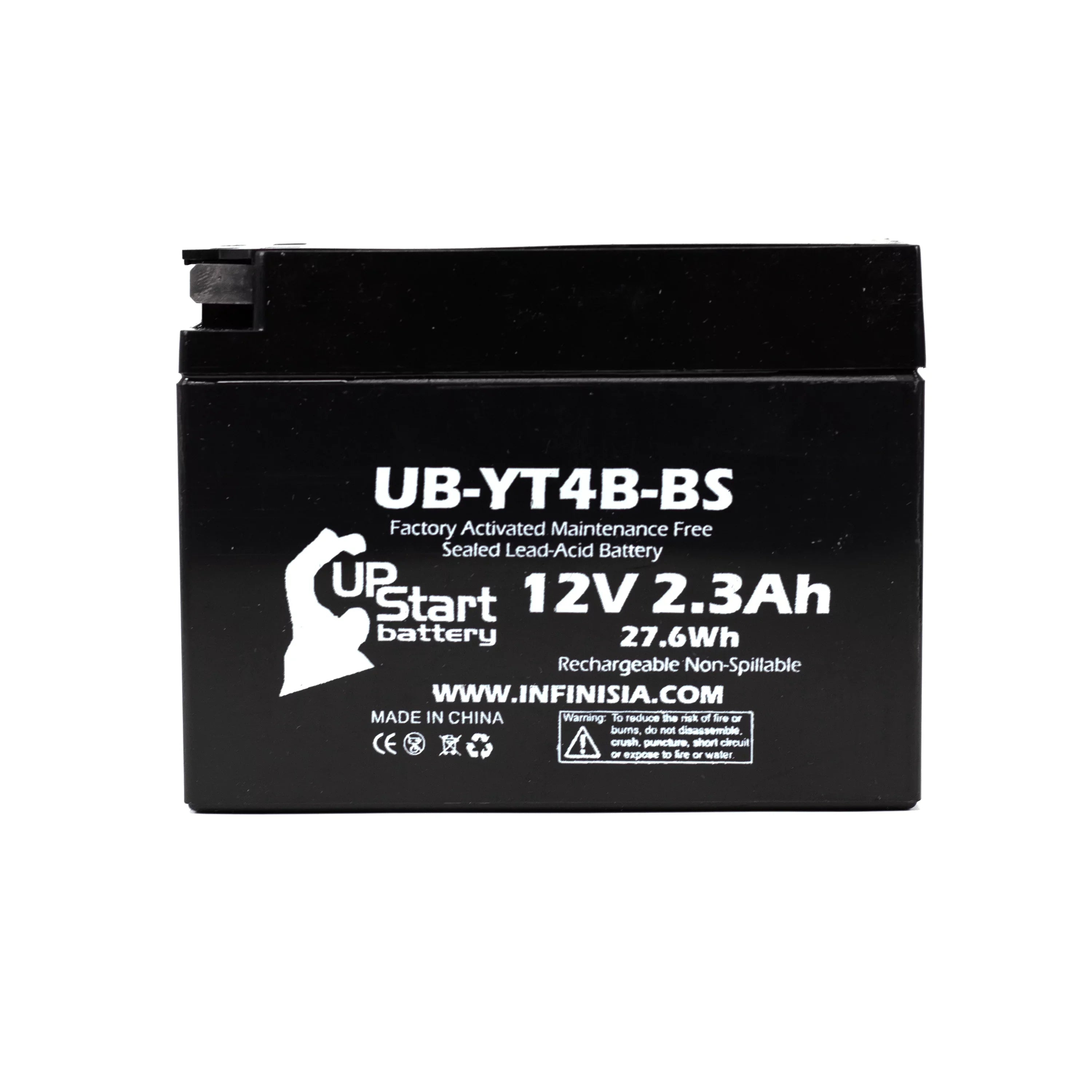 3-Pack UpStart Battery Replacement for 2008 Yamaha SR400 400CC Factory Activated, Maintenance Free, Motorcycle Battery - 12V, 2.3Ah, UB-YT4B-BS