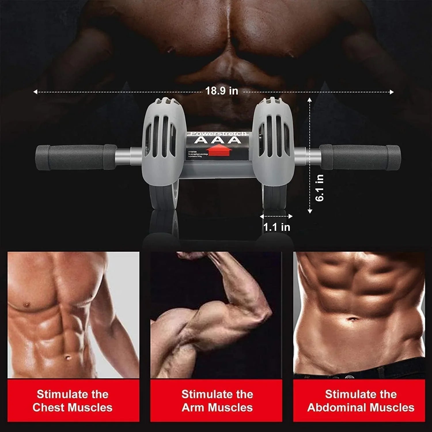 for Core Workouts Abdominal Exercise Roller Automatic Rebound Dual Wheel Fitness Equipmen Trainer at Gym Or Home Beginner BY DCJA