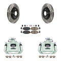 Transit Auto Rear Disc Brake Coated Caliper Drilled Slotted Rotors And Ceramic Pads Kit For 2012 Ram C/V With Dual Piston Front KCD-101645N
