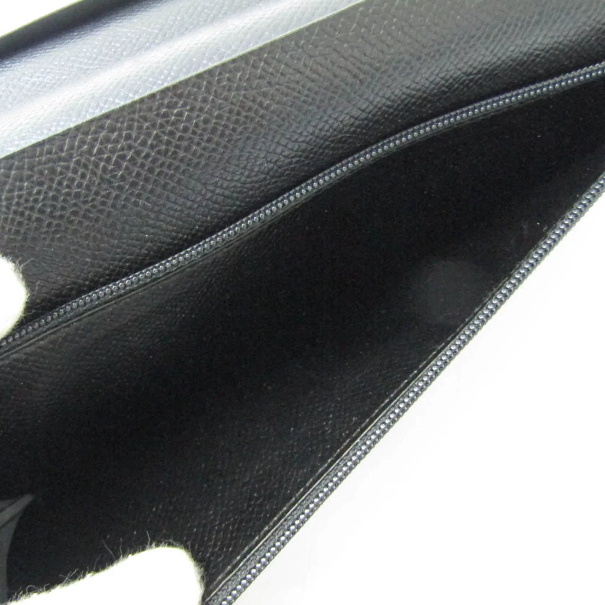 Pre-Owned Hermes Travel Case Men,Women Epsom Leather Long Wallet (bi-fold) Black (Good)