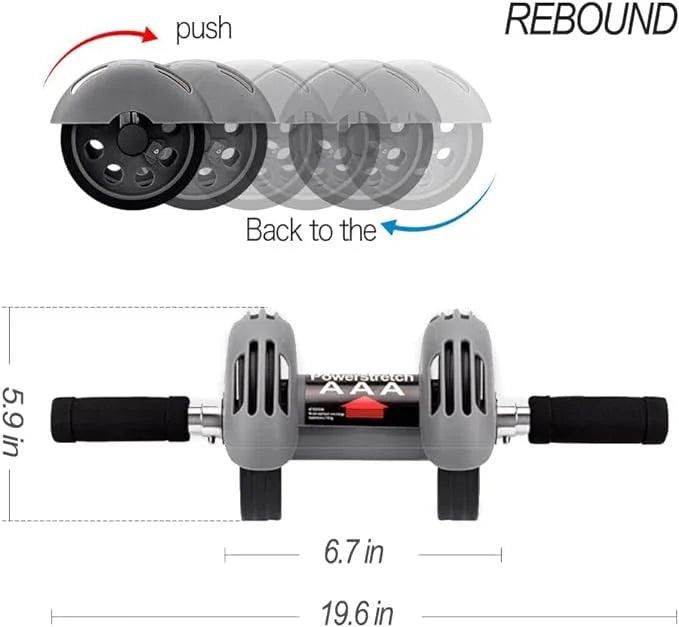 for Core Workouts Abdominal Exercise Roller Automatic Rebound Dual Wheel Fitness Equipmen Trainer at Gym Or Home Beginner BY DCJA