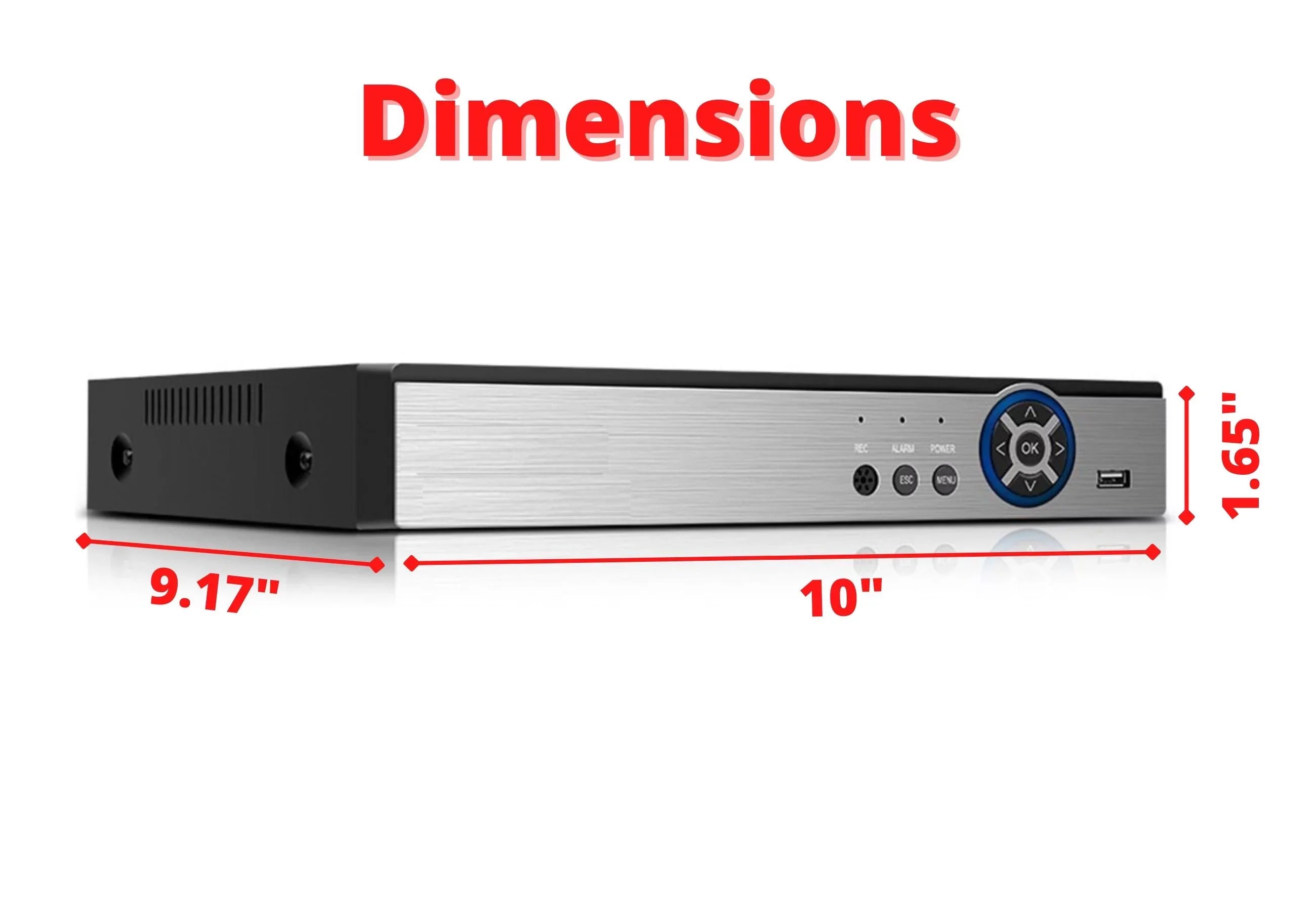 Evertech 16 Channel Hybrid DVR 1080P Security Camera Recorder with 8TB HDD Suitable with AHD TVI CVI Analog Cameras