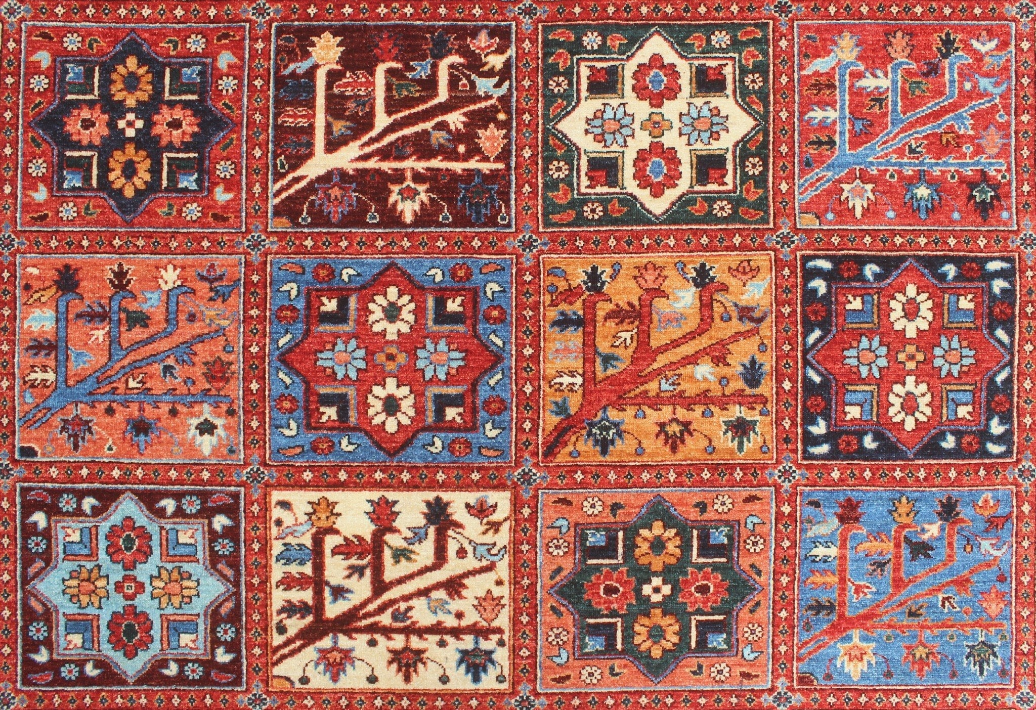Aria Qurban Rusty-Red/Blue Rug, 8'11" x 11'10"
