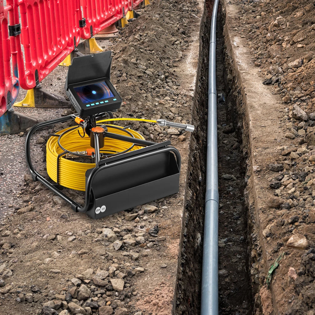 BENTISM Sewer Camera 98.4 FT, Pipeline Inspection Camera 4.3 Inch TFT LCD Monitor Pipe Camera, Duct Inspection Camera with 6PCS LED, 8500MAH Lithium Battery, DVR Function, 30M