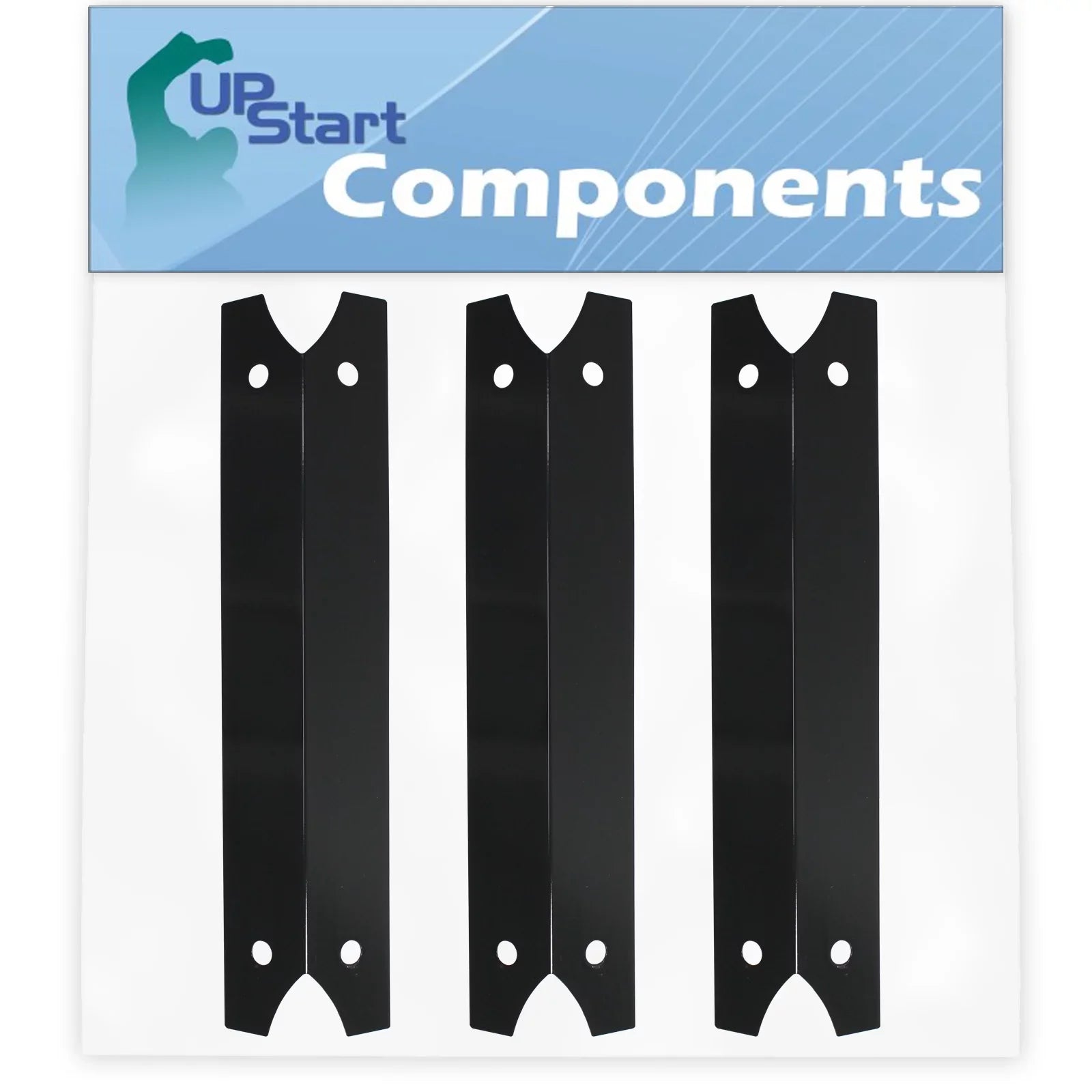 3-Pack BBQ Grill Heat Shield Plate Tent Replacement Parts for Charmglow 81022501 - Suitable Barbeque Porcelain Steel Flame Tamer, Flavorizer Bar, Vaporizer Bar, Burner Shield 17 3/4"