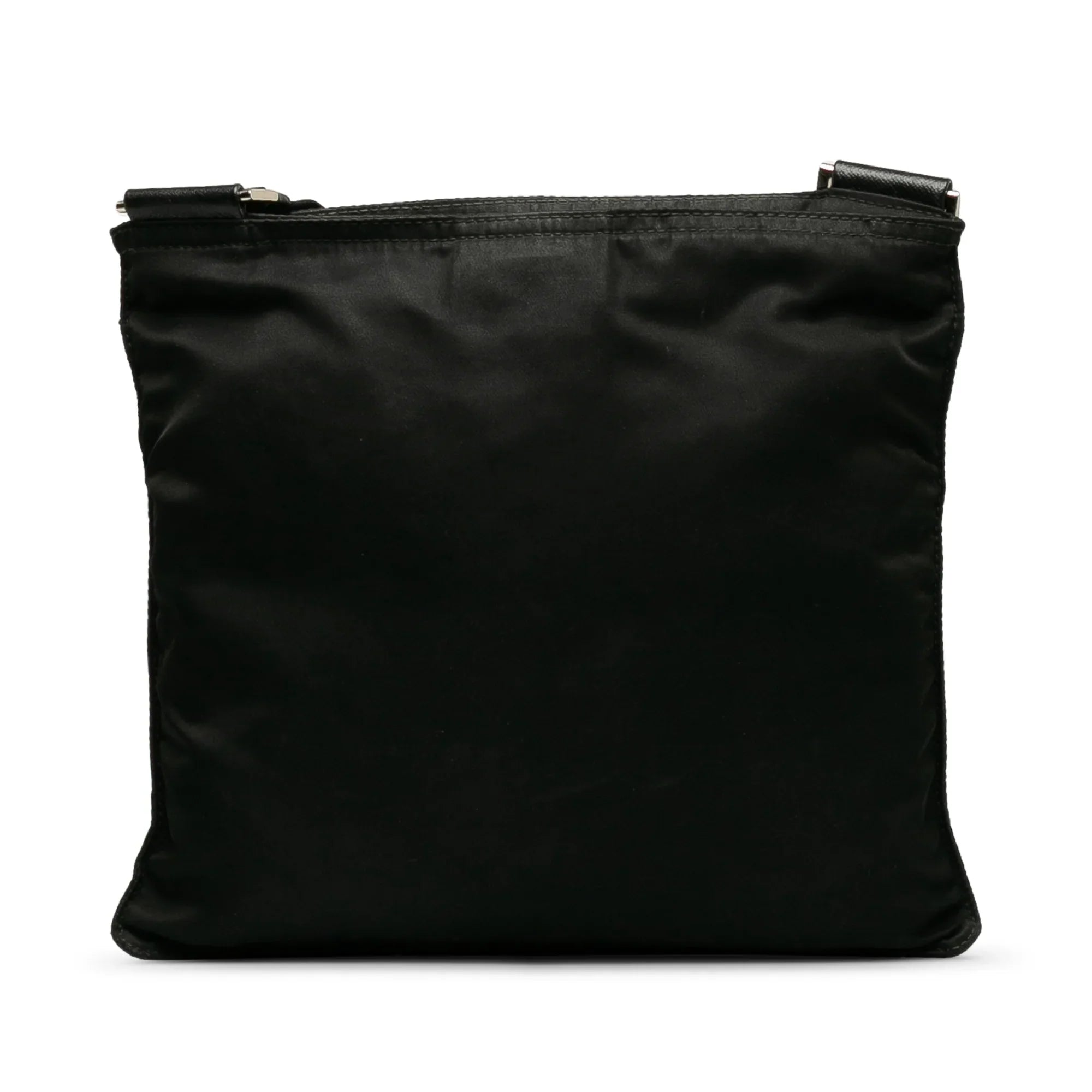 Pre-Owned Authenticated Prada Tessuto Crossbody Nylon Fabric Black Crossbody Bag Unisex (Good)
