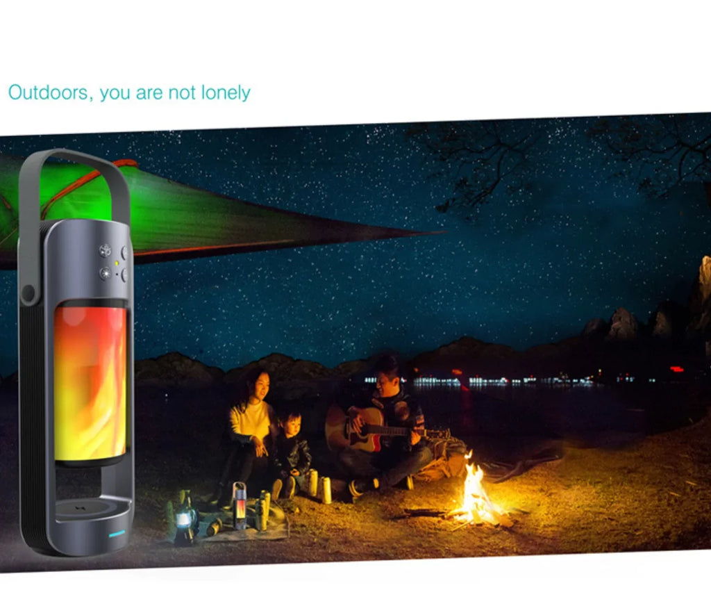 Blufree LED Flame Speaker, Bluetooth Speaker IP68 Waterproof Portable Wireless Speaker,360° Surround Stereo Sound 85FT Bluetooth Range Sport Speaker with Flame Light for Home, Outdoor