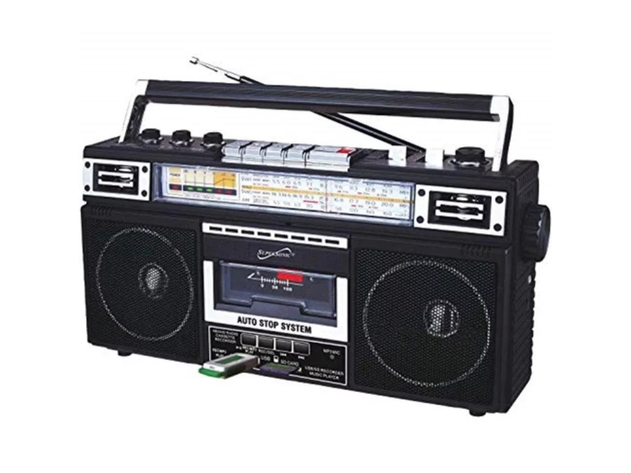 Supersonic Portable AM/FM Radio, Black, SC-3201BT-BK