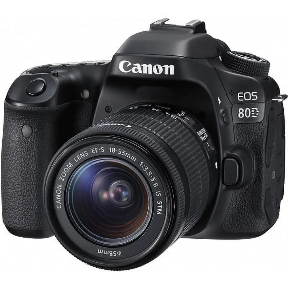 Canon EOS 80D DSLR Camera with 18-55mm Lens + 64GB Buzz-photo Advanced Kit