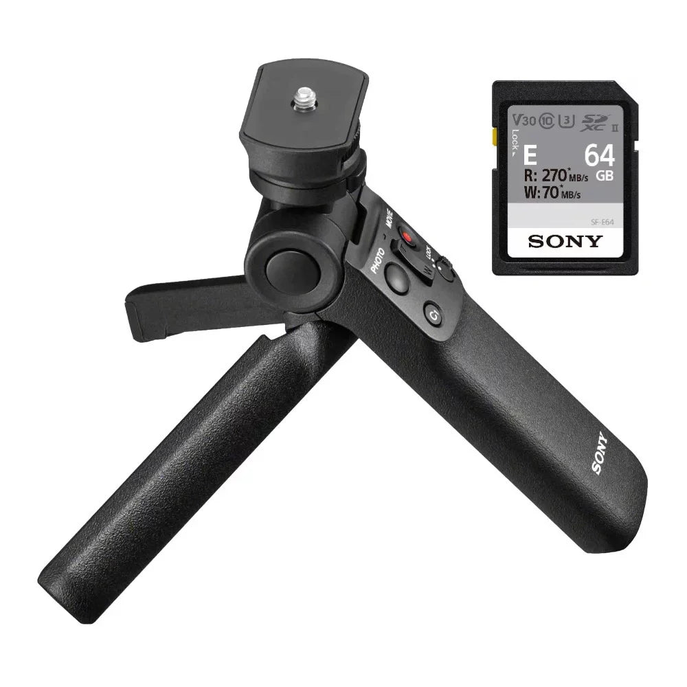 Sony Alpha ZV-E1 Mirrorless Camera with 50mm Lens, Grip, and Mic (Black) Kit