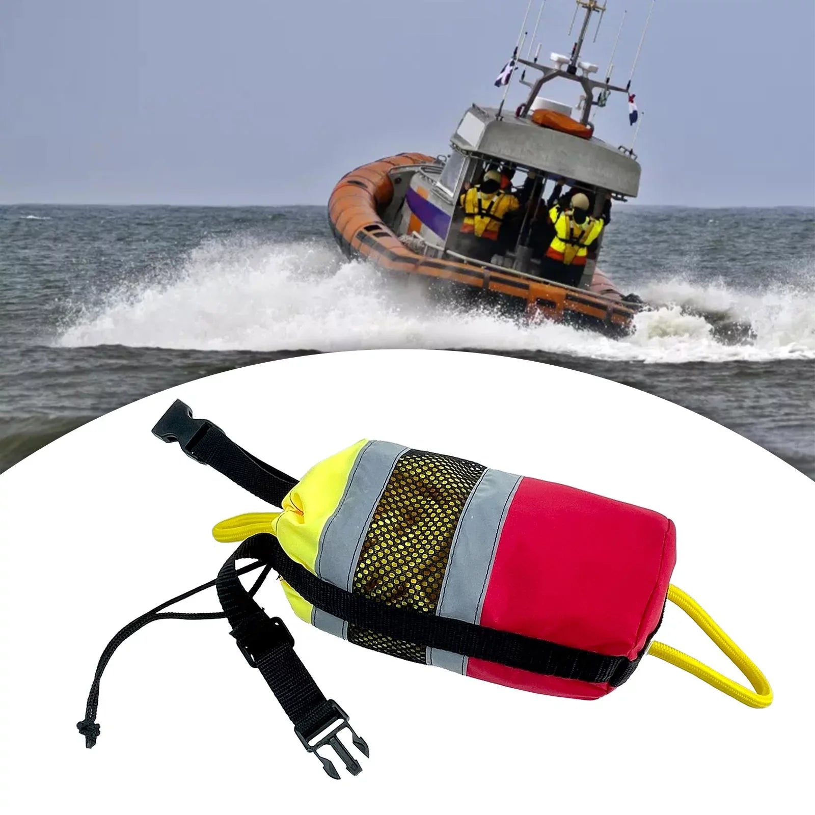 Throwable Throw Bag Flotation Device Reflective Throw Rope Portable 21M Watercraft Throw Bag for Fishing Water Sports Rafting Kayak