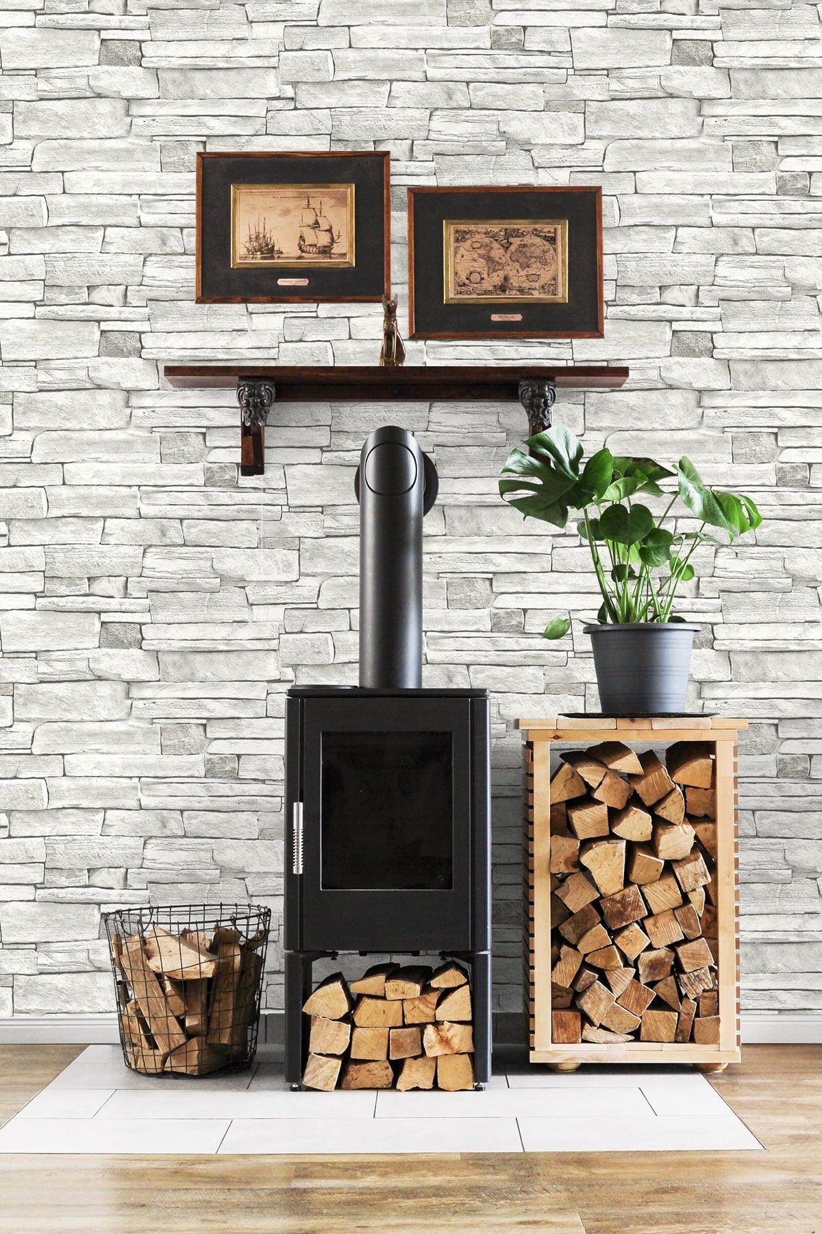 NextWall Stacked Stone Peel and Stick Wallpaper - 20.5 in. W x 18 ft. L