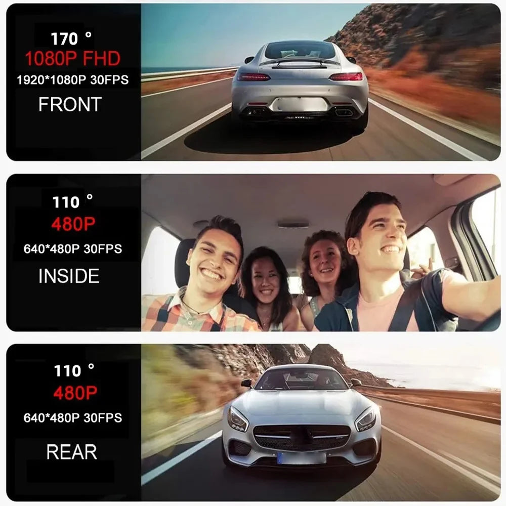 Dazzduo Auto 3 2 ty WENZI Recorder Camera 3 2 XIXIAN Recording , Car 3 2 QISUO Mirror 3 2 ERYUE Safety Camcorder Video Multi-Language Driving 2 in Clear Cam Rearview 3 Cameras Dash