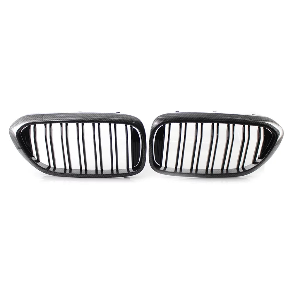 NS Front Grill Keney Grille Protection Trim for BMW 5 Series G30 G31 G38 530i 540i 2017 2018 2019, Carbon Fiber Style