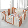 UBesGoo 14 Panel Baby Playpen Safety Fence Play Yard Indoor Outdoor,Yellow