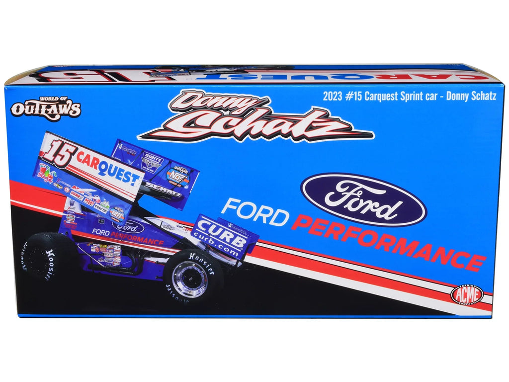 Winged Sprint Car #15 Donny Schatz Carquest Curb-Agajanian Racing World of Outlaws (2023) 1/18 Diecast Model Car by ACME
